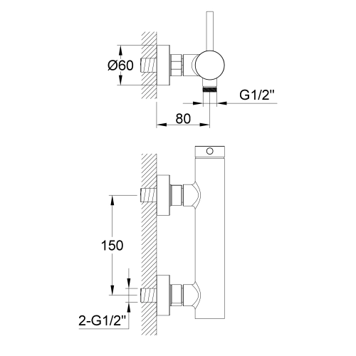 Bateria Prysznicowa Natynkowa Kohlman Axel QW120AGD Gold